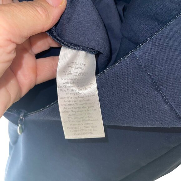 Everlane Womens Jumpsuit Size 2 Blue Sleeveless Cropped Straight Leg Pockets - Picture 6 of 8